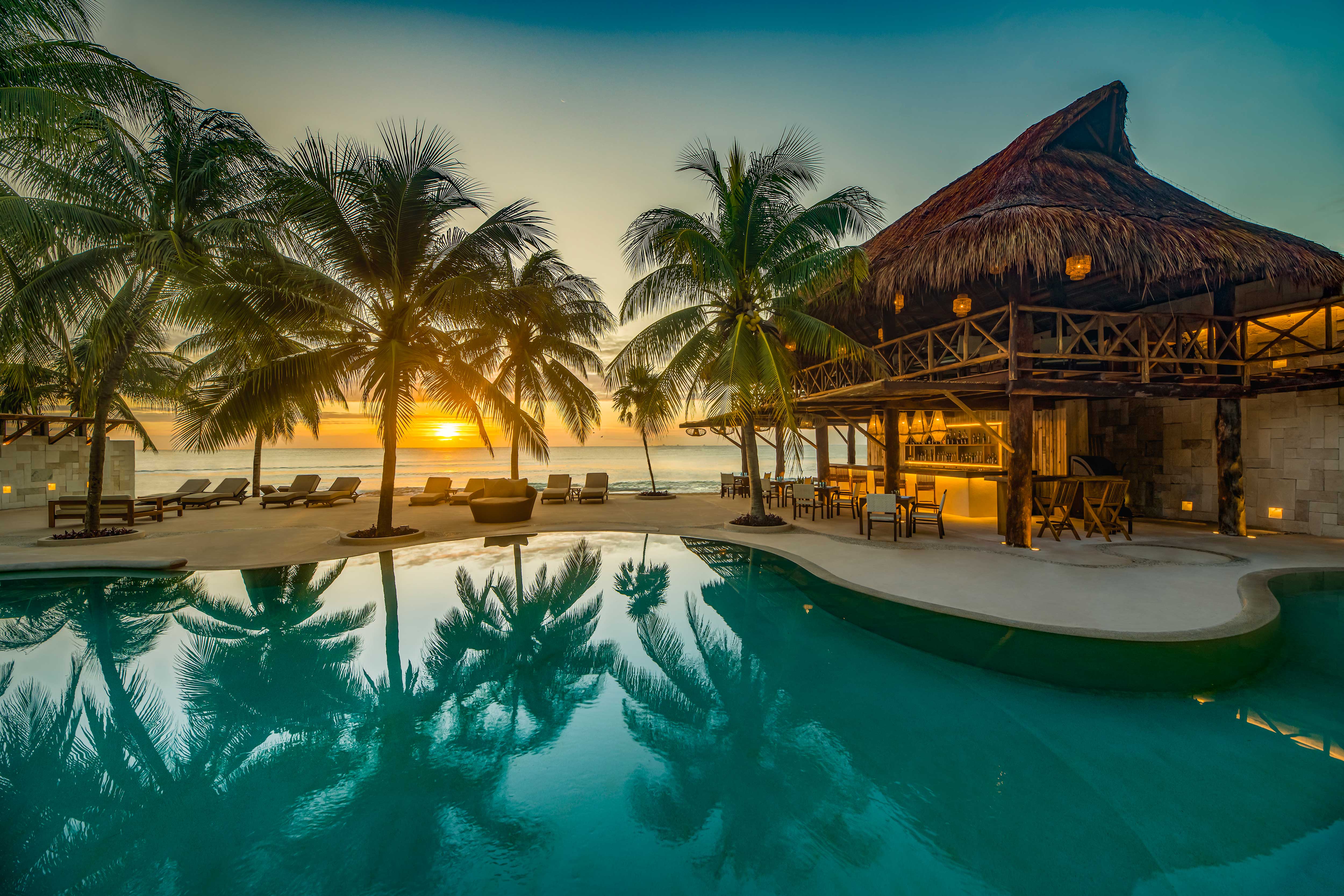 Riviera Maya beach and resort pools