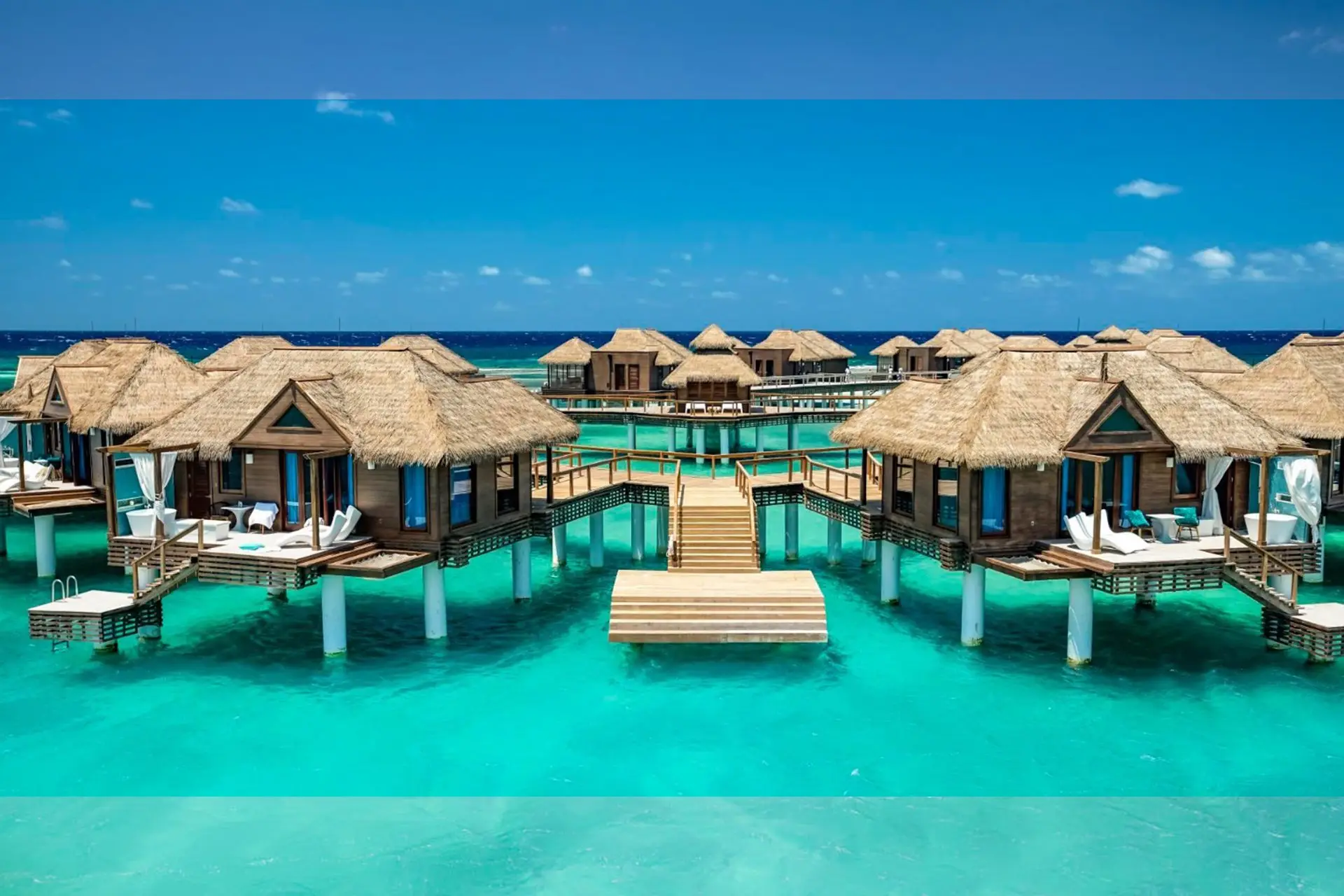 Luxury deck with private steps into the sea